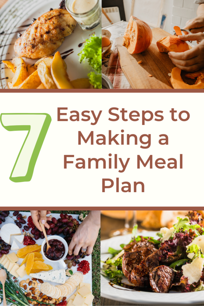7 Easy Steps to Making a Family Meal Plan! This blog post is your guide to making family meal planning simple, even if you've never done it before! Eat healthier, cheaper and better!